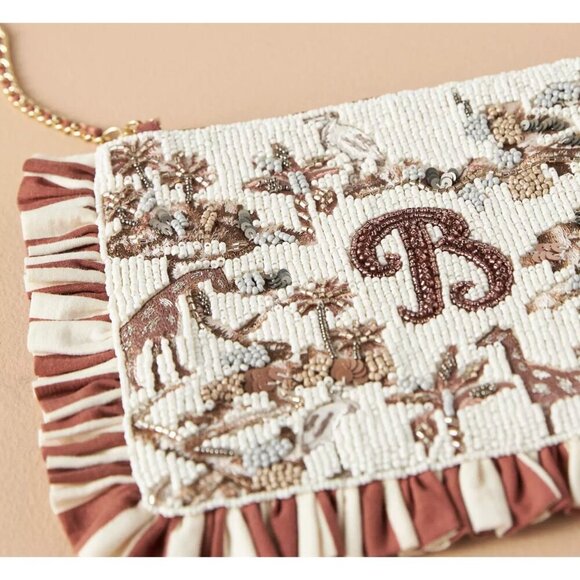 Anthropologie Beaded Monogram Clutch 'B" - Picture 3 of 4